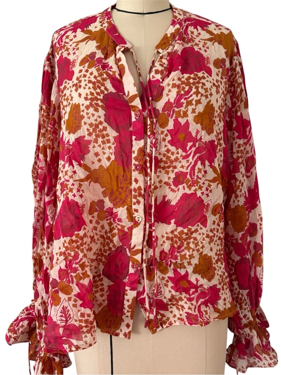 Carolina K Tops - Carolina K Printed Cotton Blouse Size Large